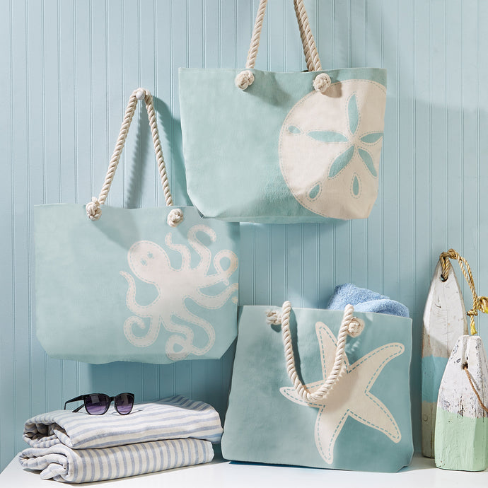 Two's Company Watercolors Sea-Themed Tote Bag