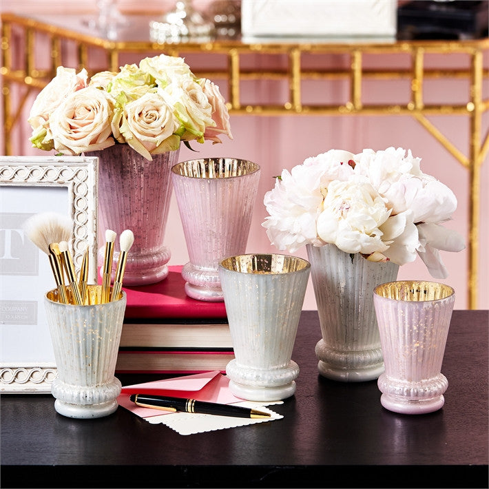 Two's Company Antique Mercury Tealight Candle Holders