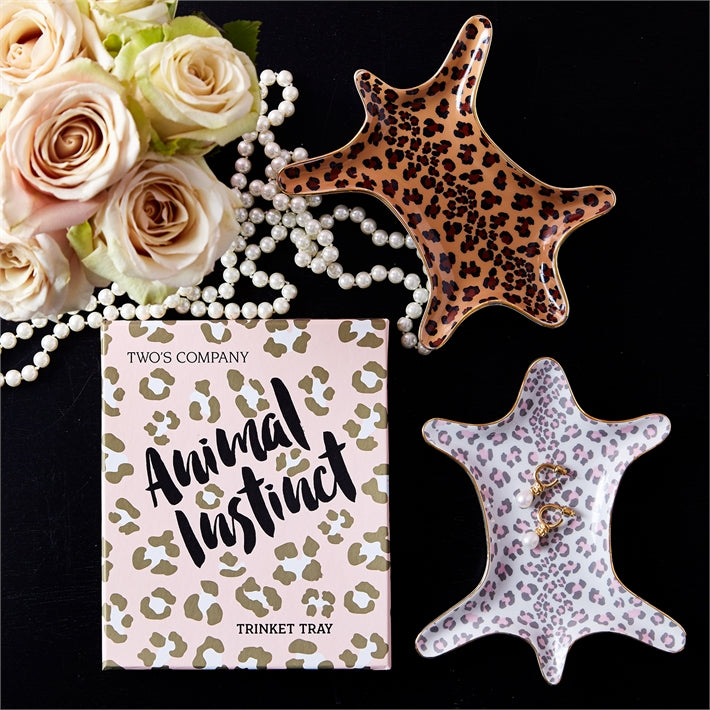 Two's Company Leopard Print Decorative Tray