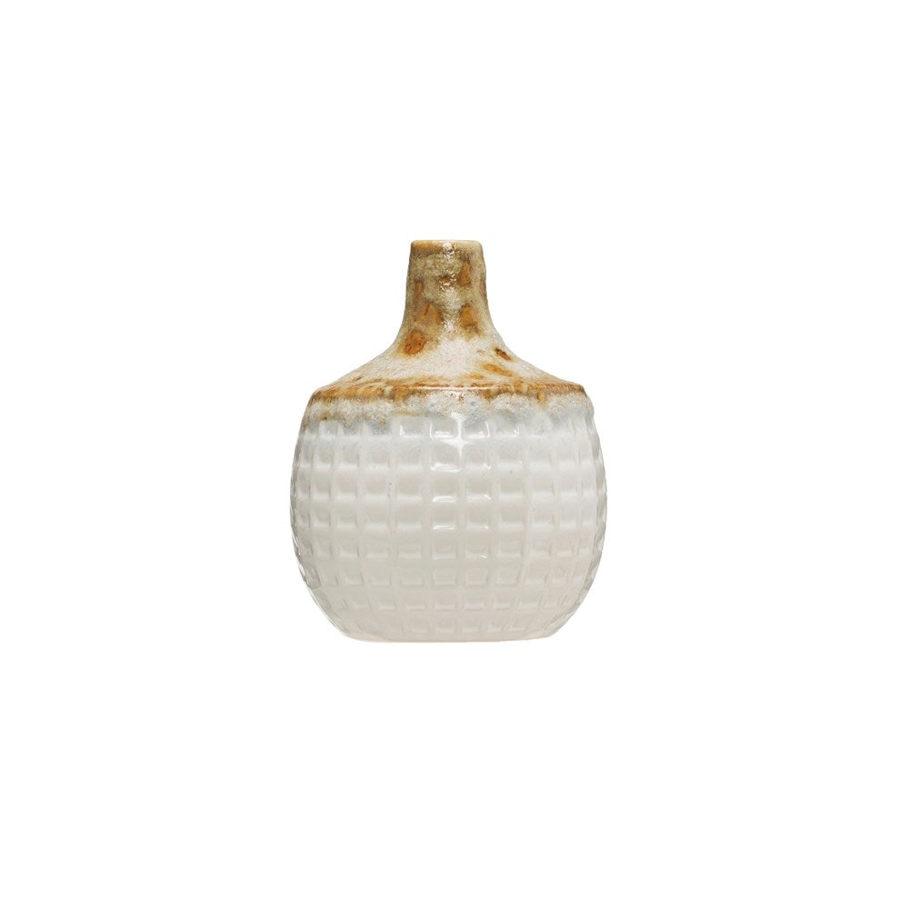 Basket Weave Stoneware Vase