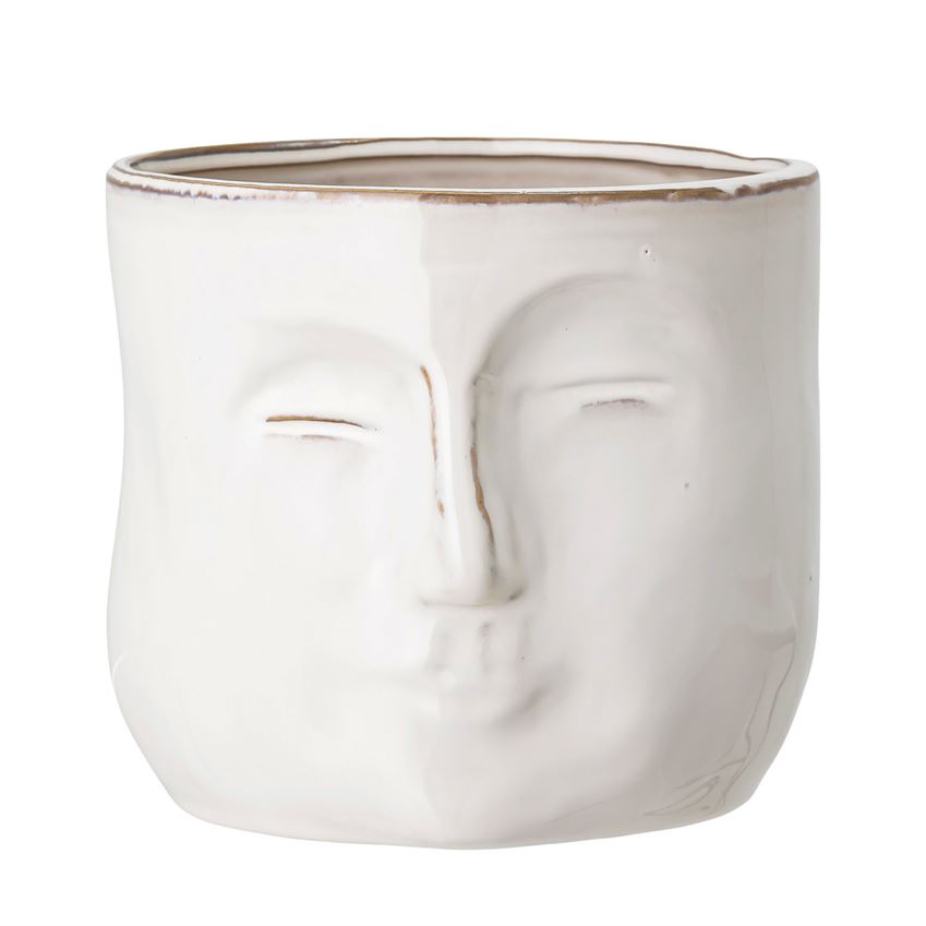 Stoneware Planter with Face
