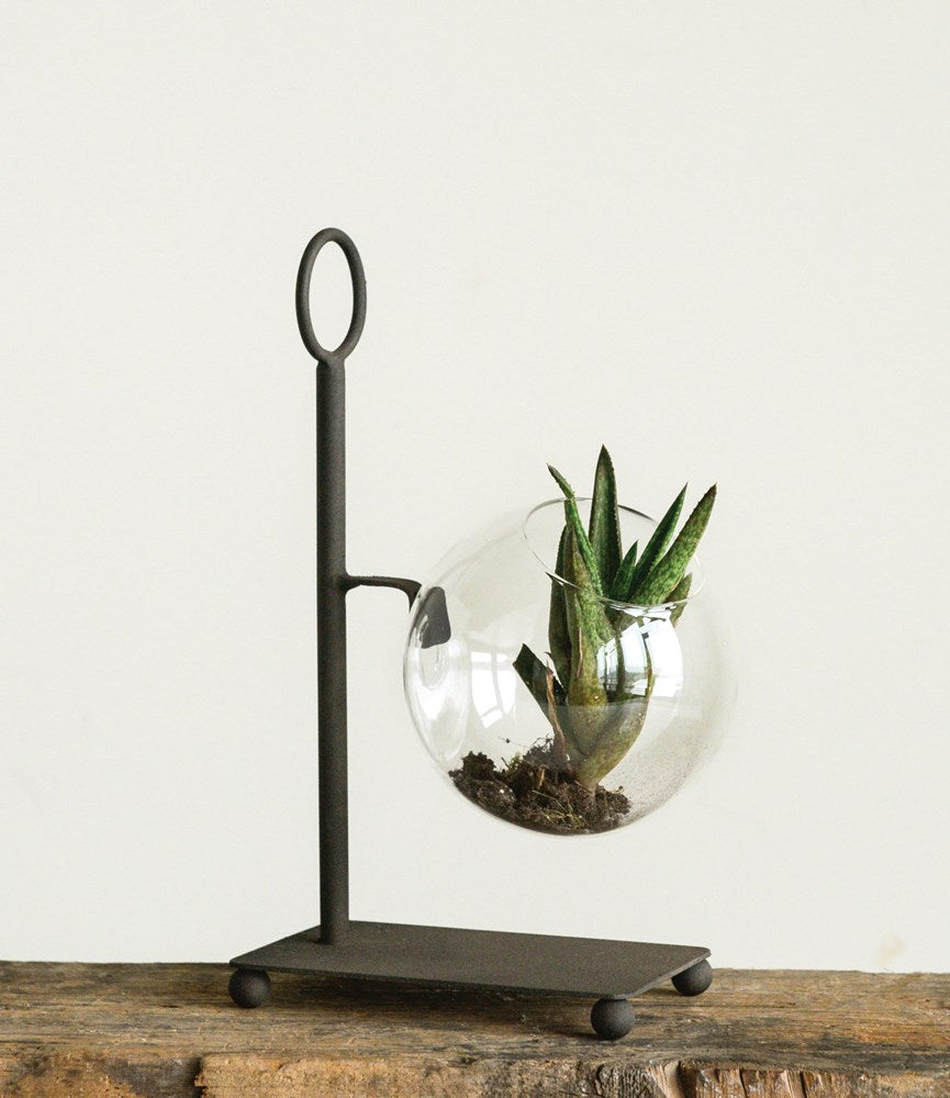 Glass Ball w/Metal Stand