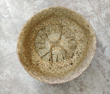 Creative Co-Op Small Natural & Red Woven Basket