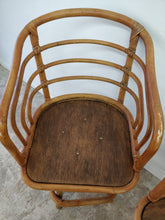 Vintage Swivel Cane Bar Chair