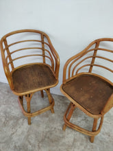 Vintage Swivel Cane Bar Chair