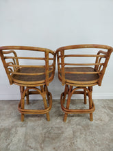 Vintage Swivel Cane Bar Chair