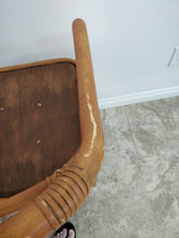 Vintage Swivel Cane Bar Chair