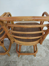Vintage Swivel Cane Bar Chair