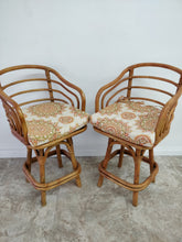 Vintage Swivel Cane Bar Chair