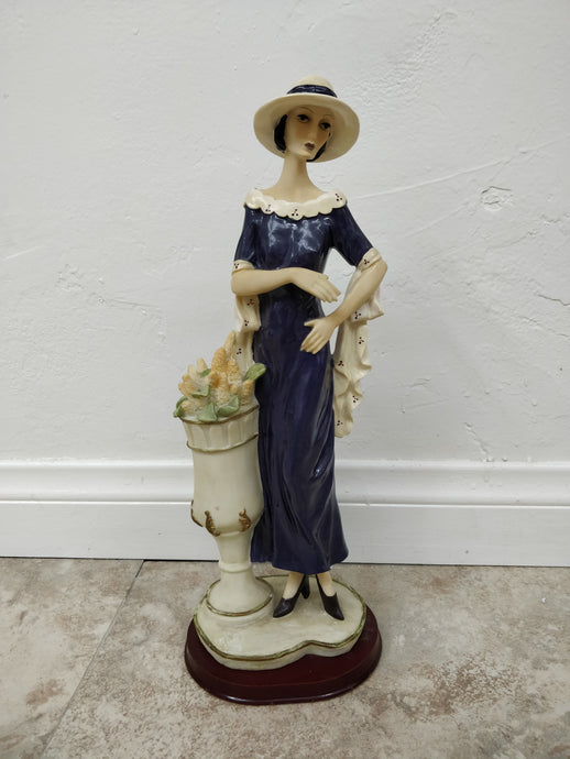 Vintage Woman in Blue Figurine