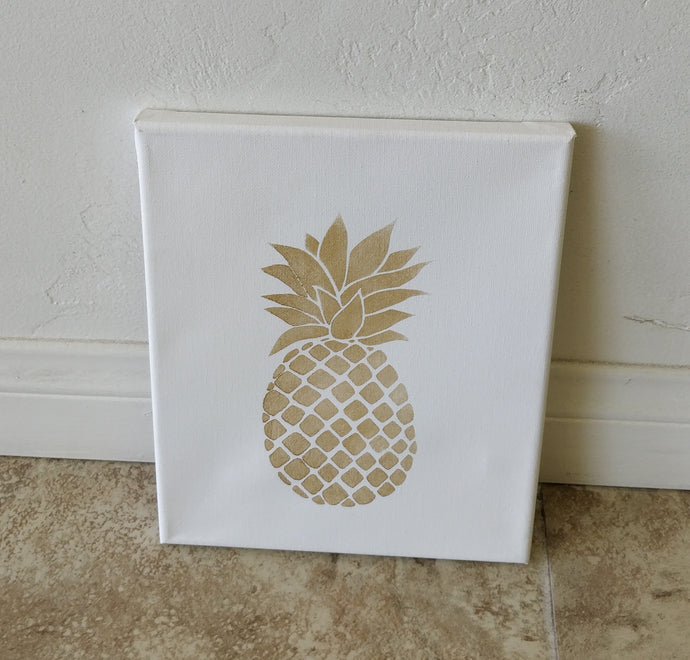 Hand Painted Pineapple Wall Art