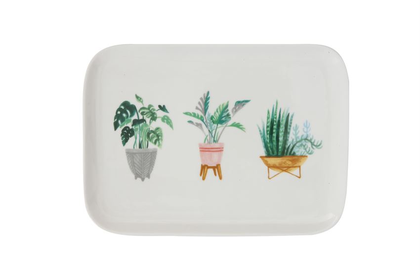 Stoneware Platter w/ Potted Plants