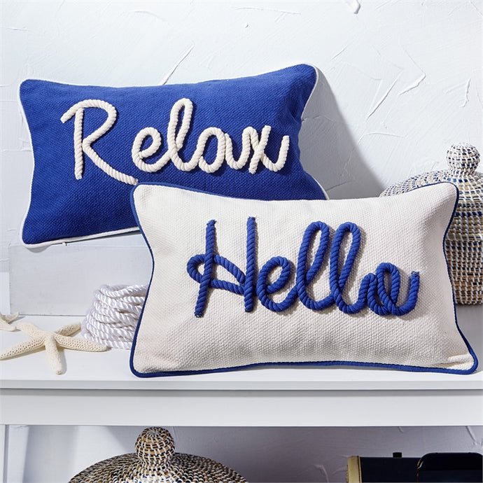Two's Company Blue & White Nautical Pillows