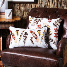 Two's Company Hand-Embroidered Feather Pillow