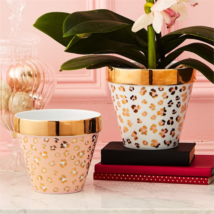 leopard print plant pots Two's Company Leopard Print Planters – Gordelly, Unlimited