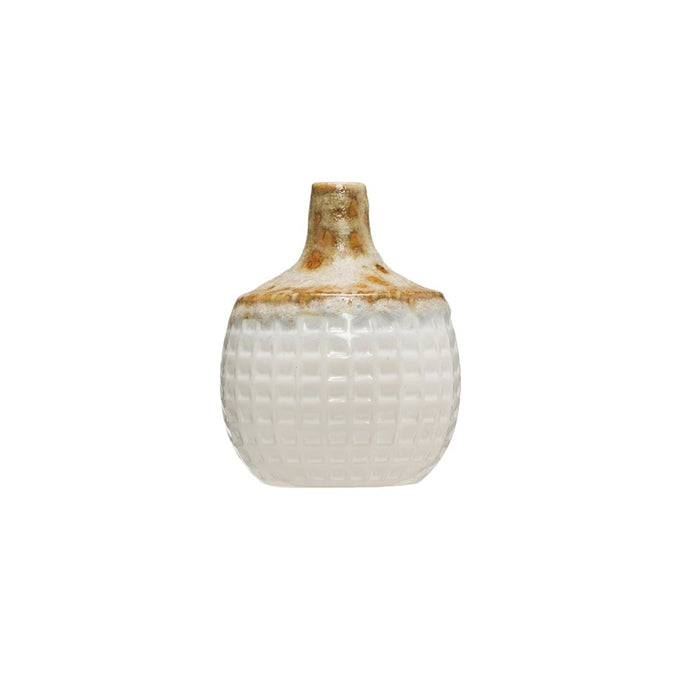 Basket Weave Stoneware Vase