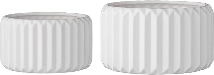 Bloomingville White Fluted Planter