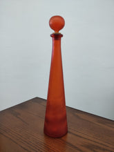 Vintage Orange Frosted Glass Bottle