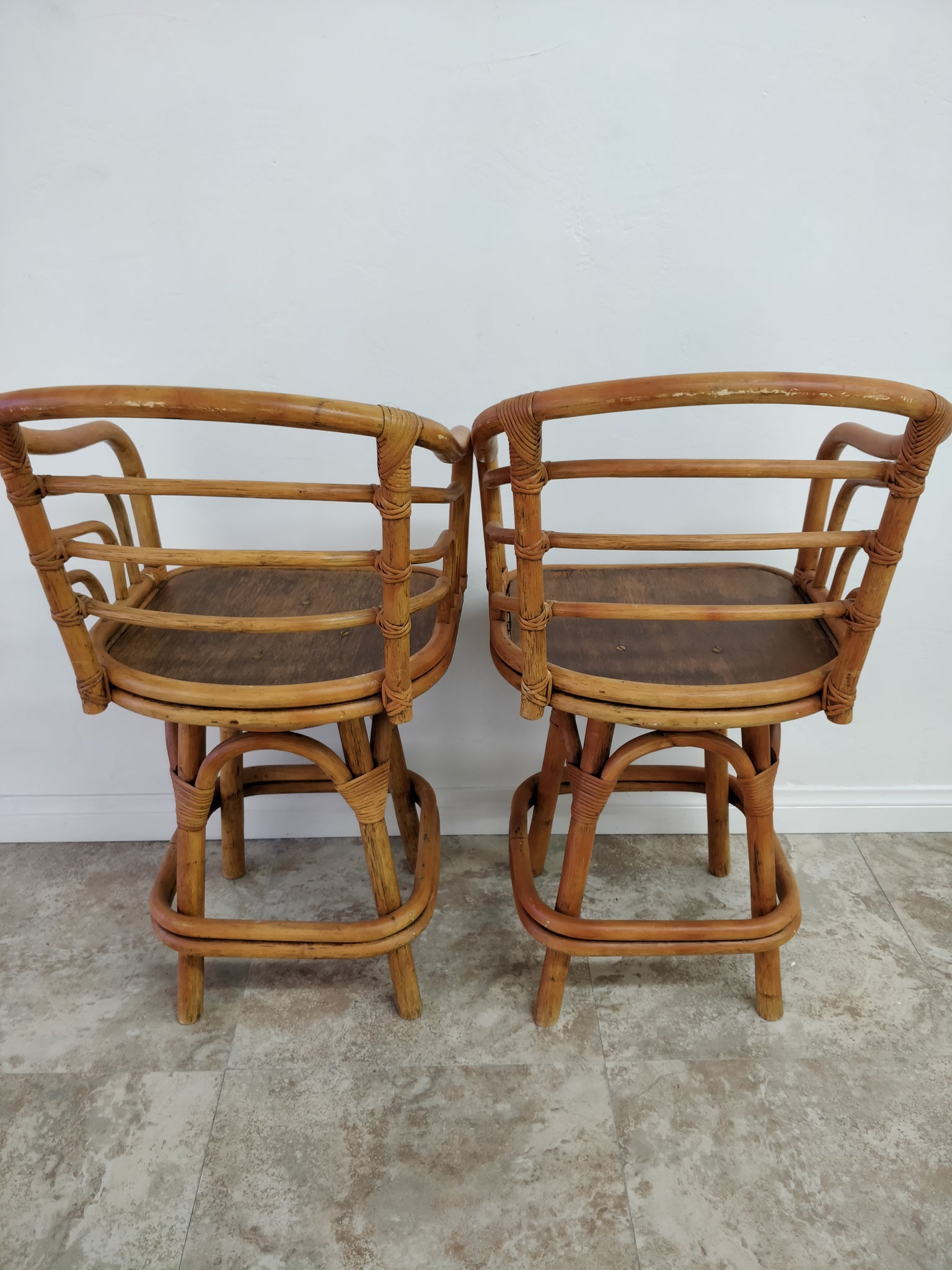 Vintage Swivel Cane Bar Chair Gordelly, Unlimited