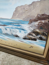 Vintage Ocean Waves Framed Wall Art