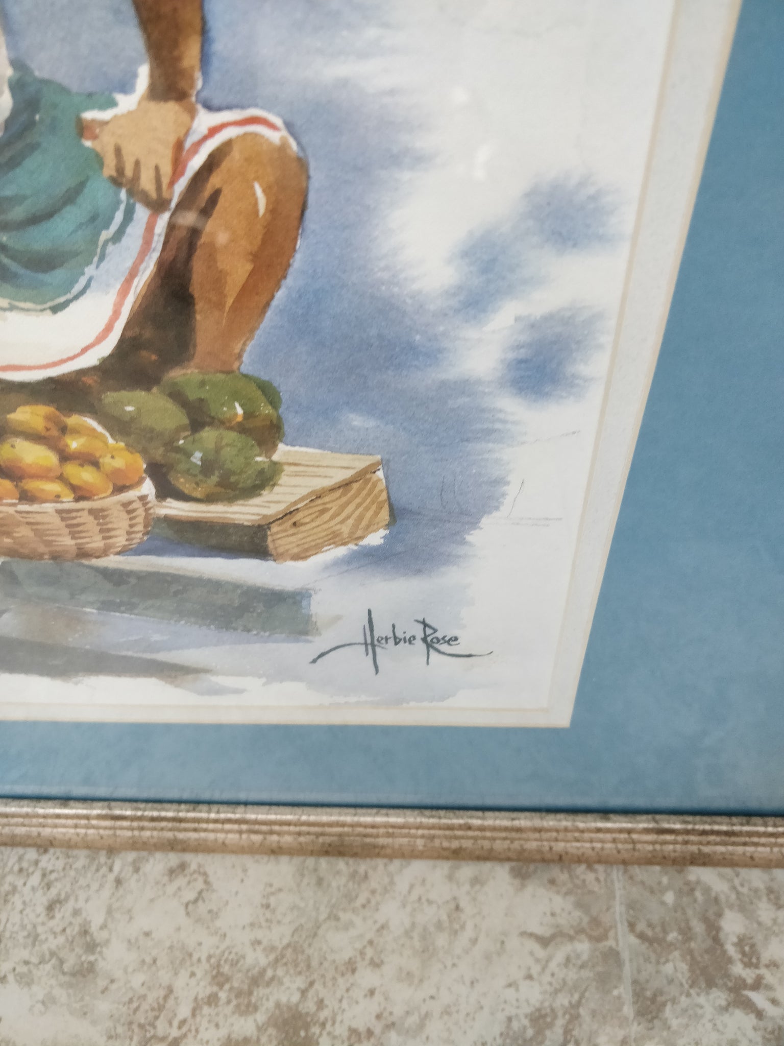 Vintage Herbie Rose Watercolor Market Scene Wall Art Gordelly, Unlimited