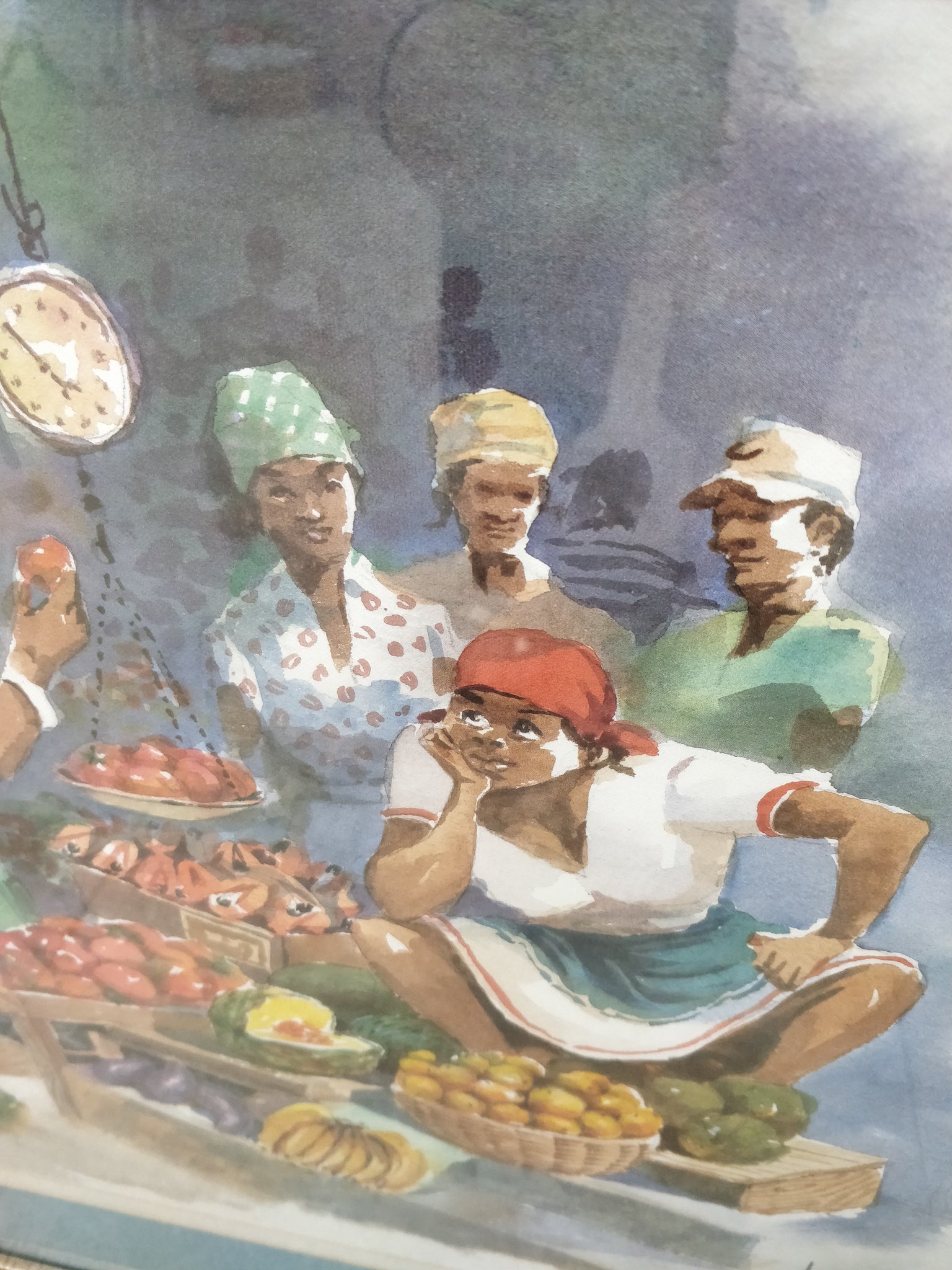 Vintage Herbie Rose Watercolor Market Scene Wall Art Gordelly, Unlimited