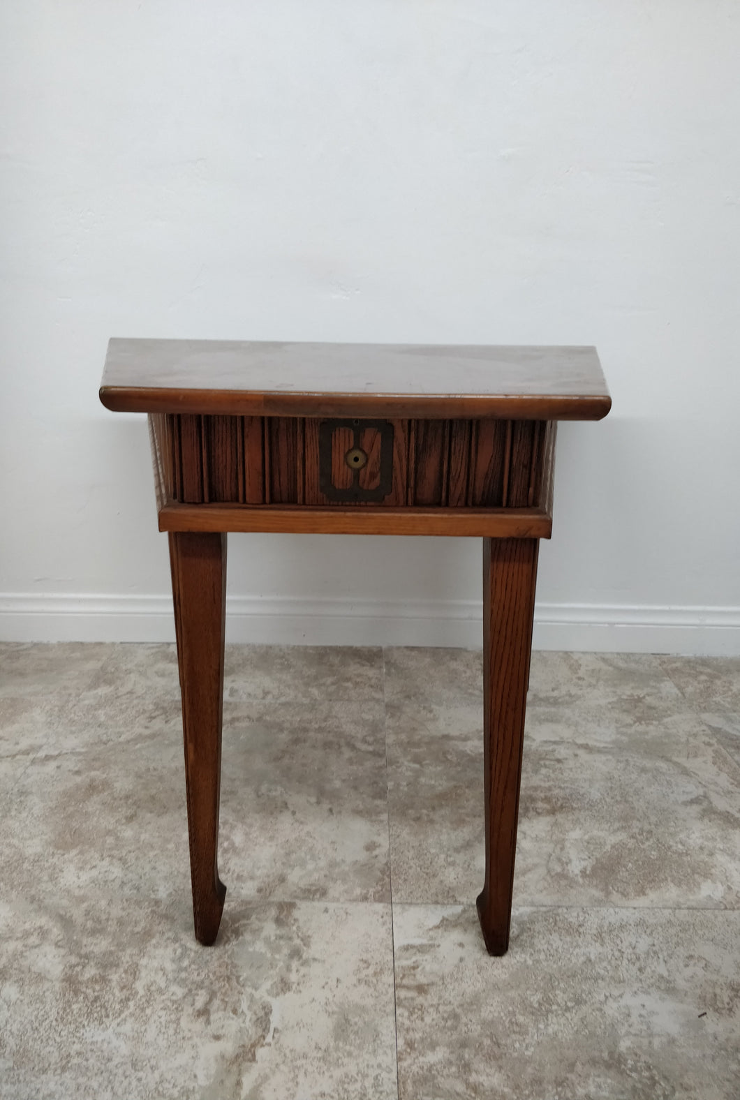 Vintage Distinctive Furniture by Stanley Trapezoid-Shaped Accent Table w/Drawer