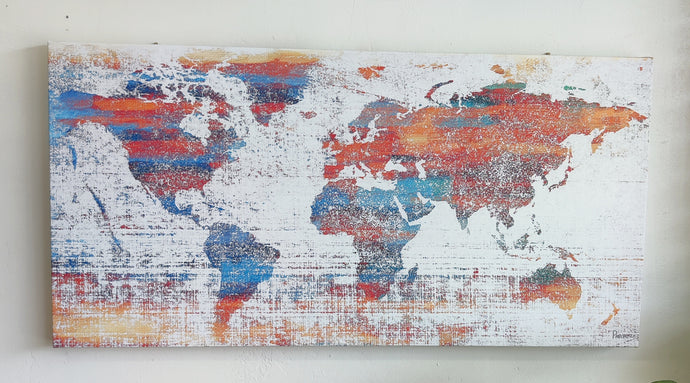 Colorful World Map Wall Art