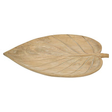 Hand-Carved Wood Leaf Tray